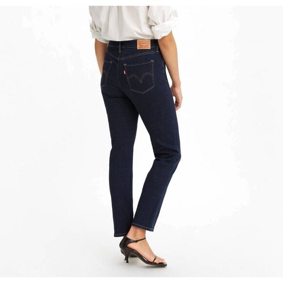 Levi's Classic Straight Jeans 28 x 32 6L Dark Wash Stretch Tall 6 Long - Picture 1 of 8